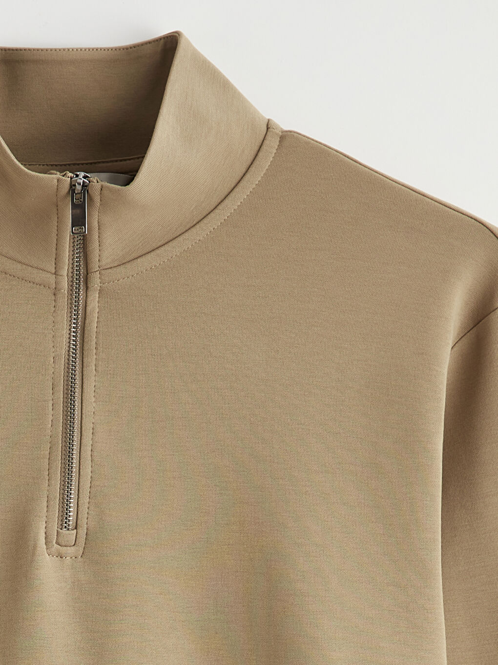 Haki Dik Yaka Erkek Sweatshirt-1