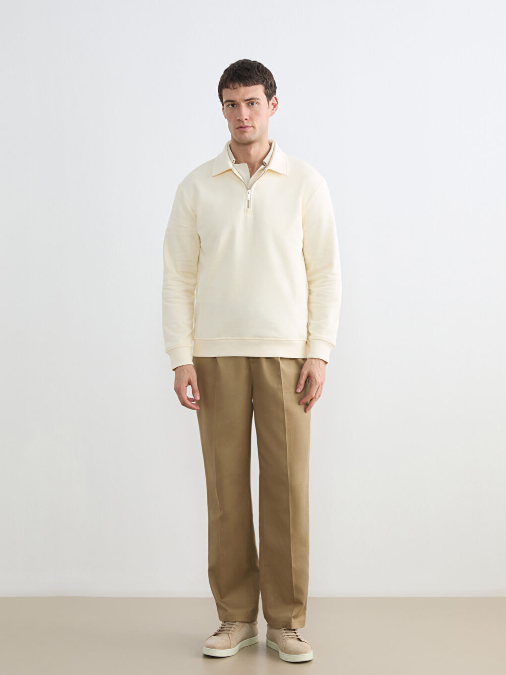 Men's Zip-Up Polo Sweatshirt-1