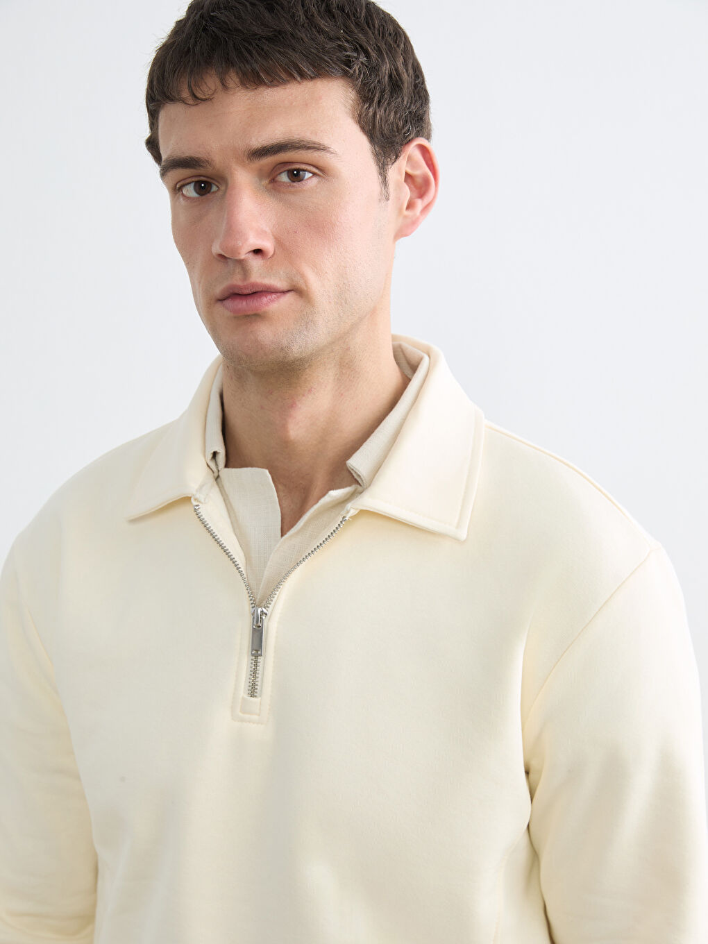 Men's Zip-Up Polo Sweatshirt-2