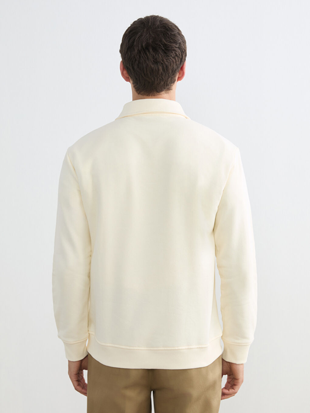 Men's Zip-Up Polo Sweatshirt-3