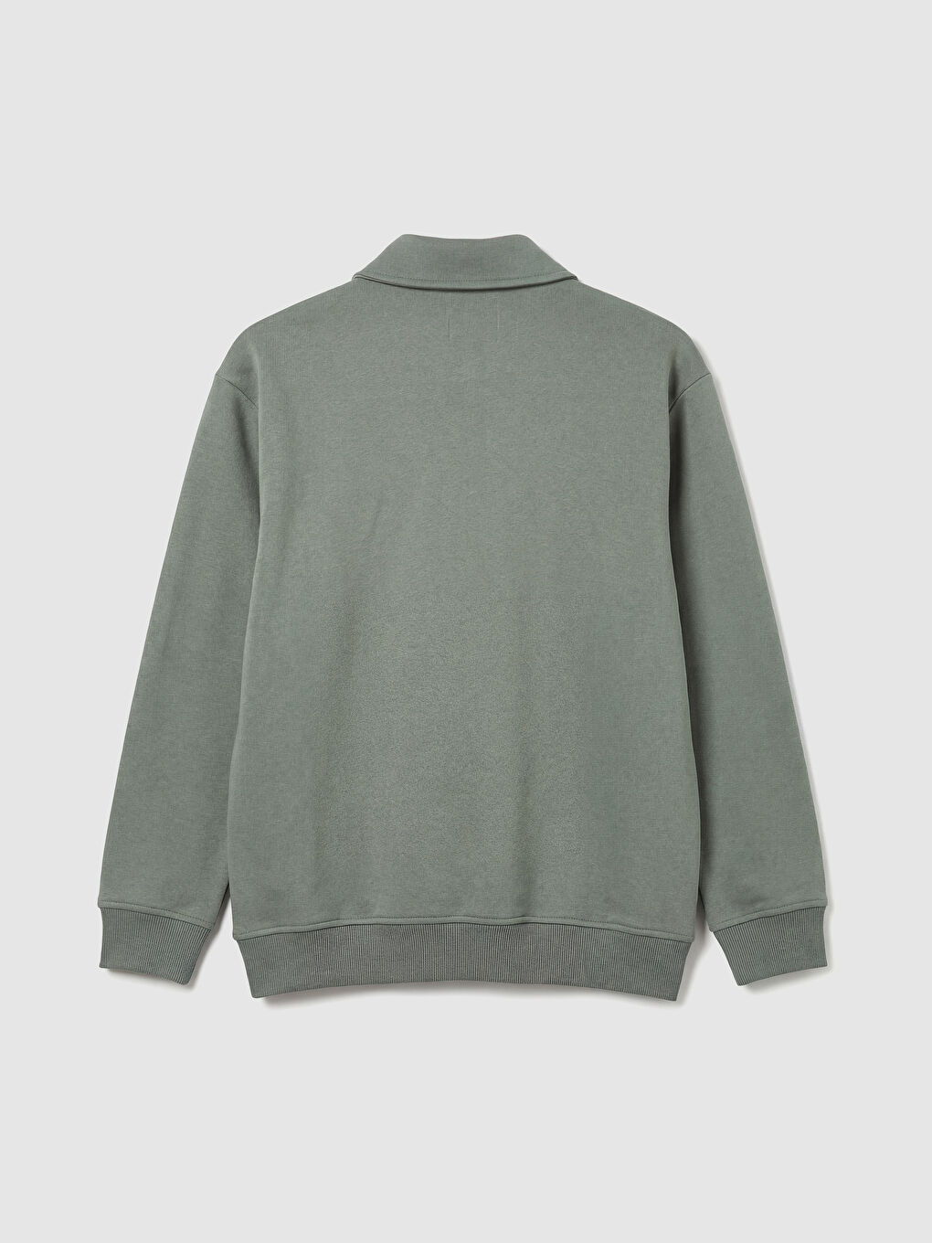 Mavi Polo Yaka Yarım Fermuarlı Erkek Sweatshirt-1