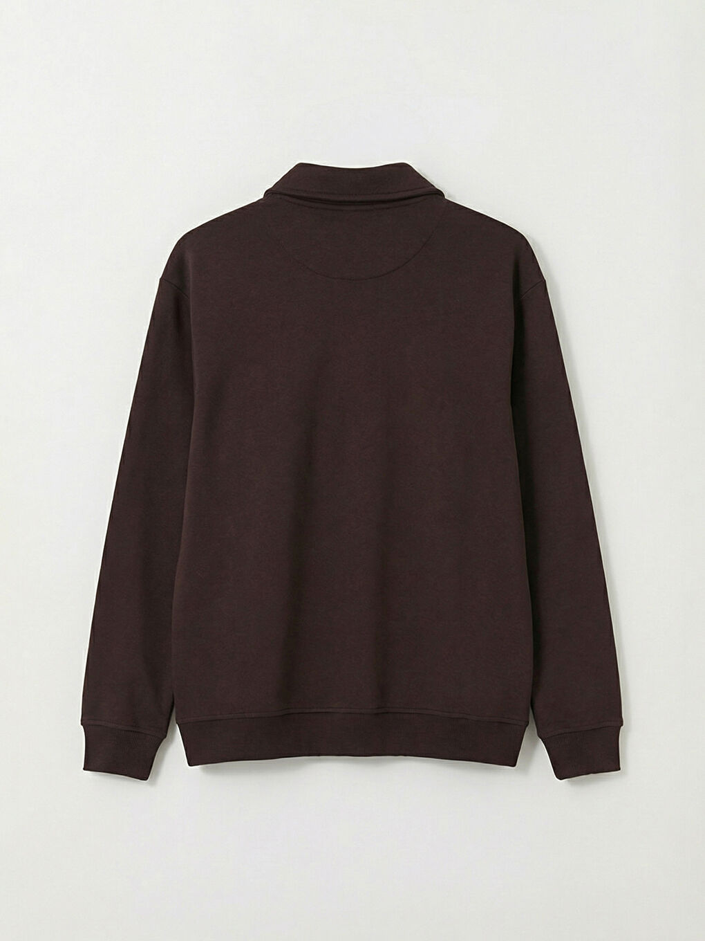 Kahverengi Polo Yaka Erkek Sweatshirt-1