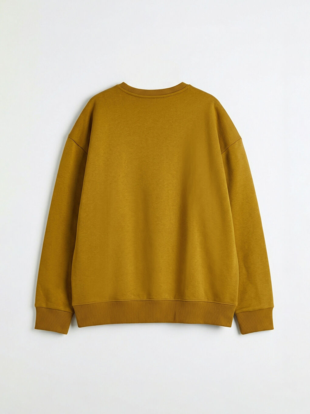 Yeşil Erkek Bisiklet Yaka 3 İplik Şardonlu Sweatshirt-2