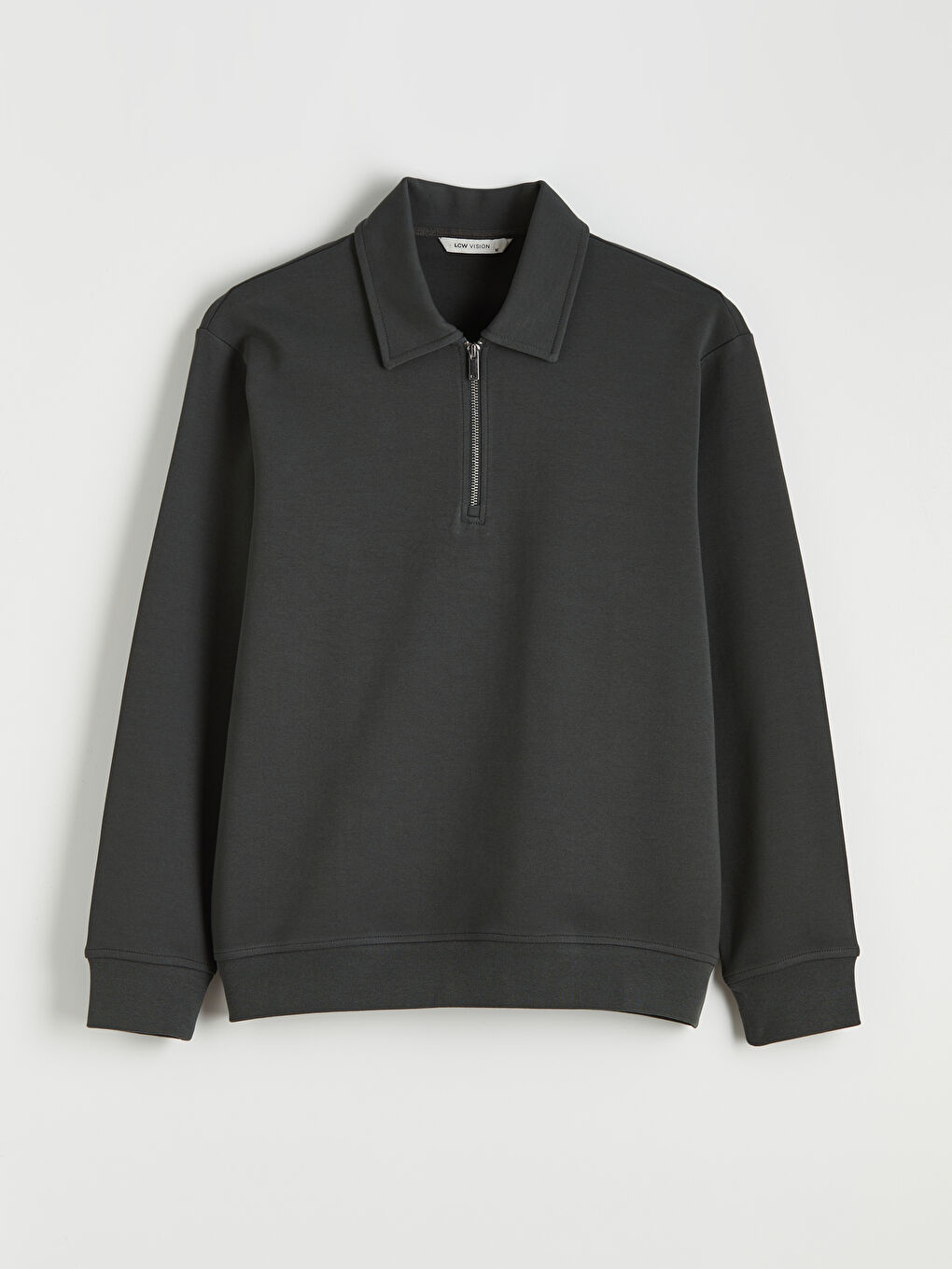 Antrasit Polo Yaka Erkek Sweatshirt