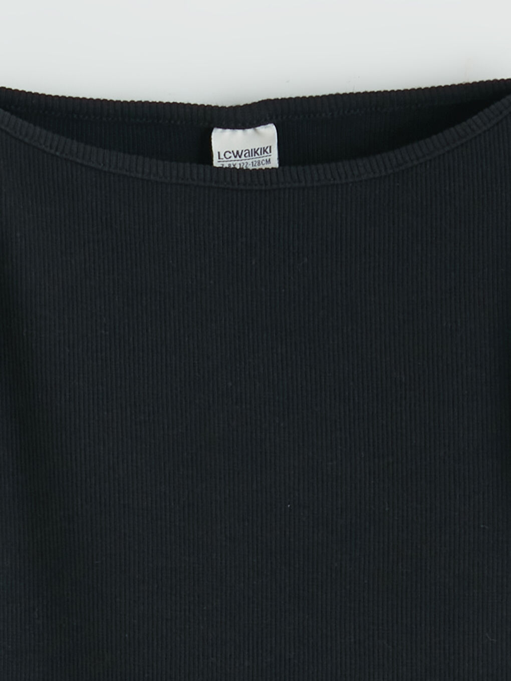 Siyah Fitilli Kısa Kollu Kız Çocuk Tişört-1