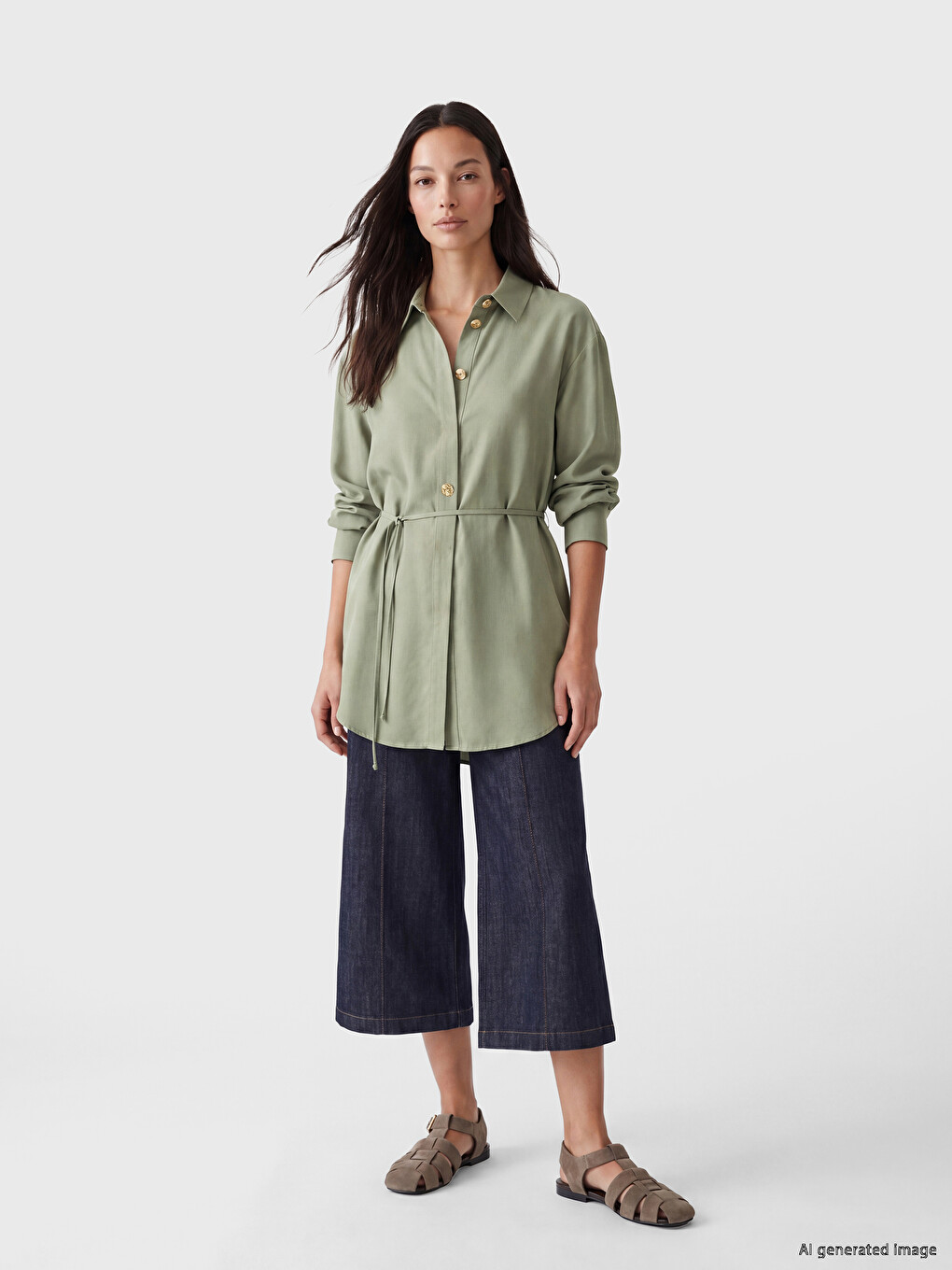 Belted Women's Shirt Tunic-1