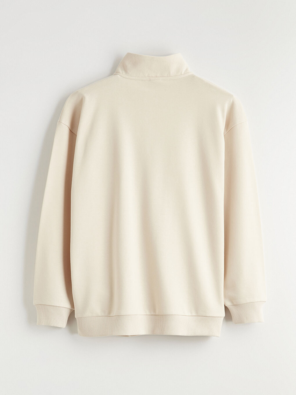 Bej Dik Yaka Baskılı Erkek Çocuk Sweatshirt-2