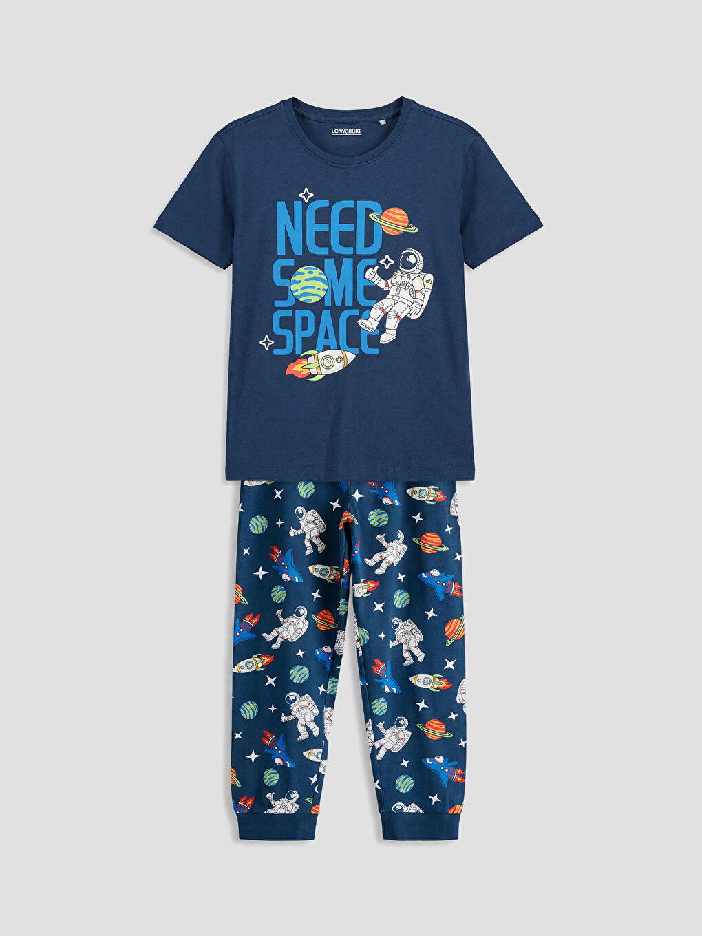 Lacivert Baskılı Erkek Çocuk Pijama Takım