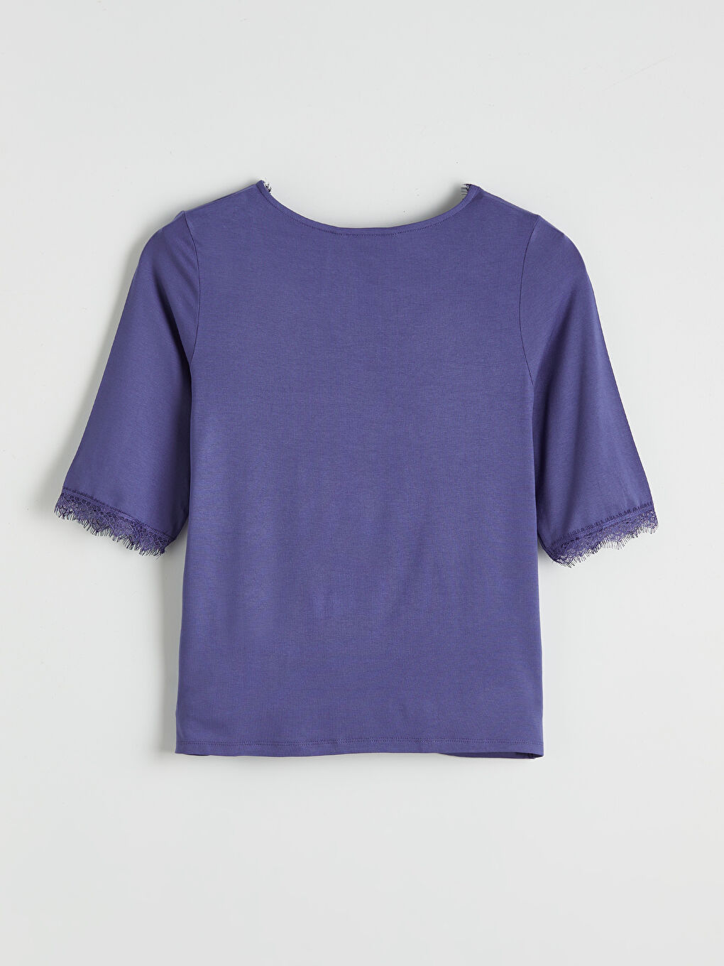 Mor V Yaka Dantel Detaylı Kadın Pijama Takım-2