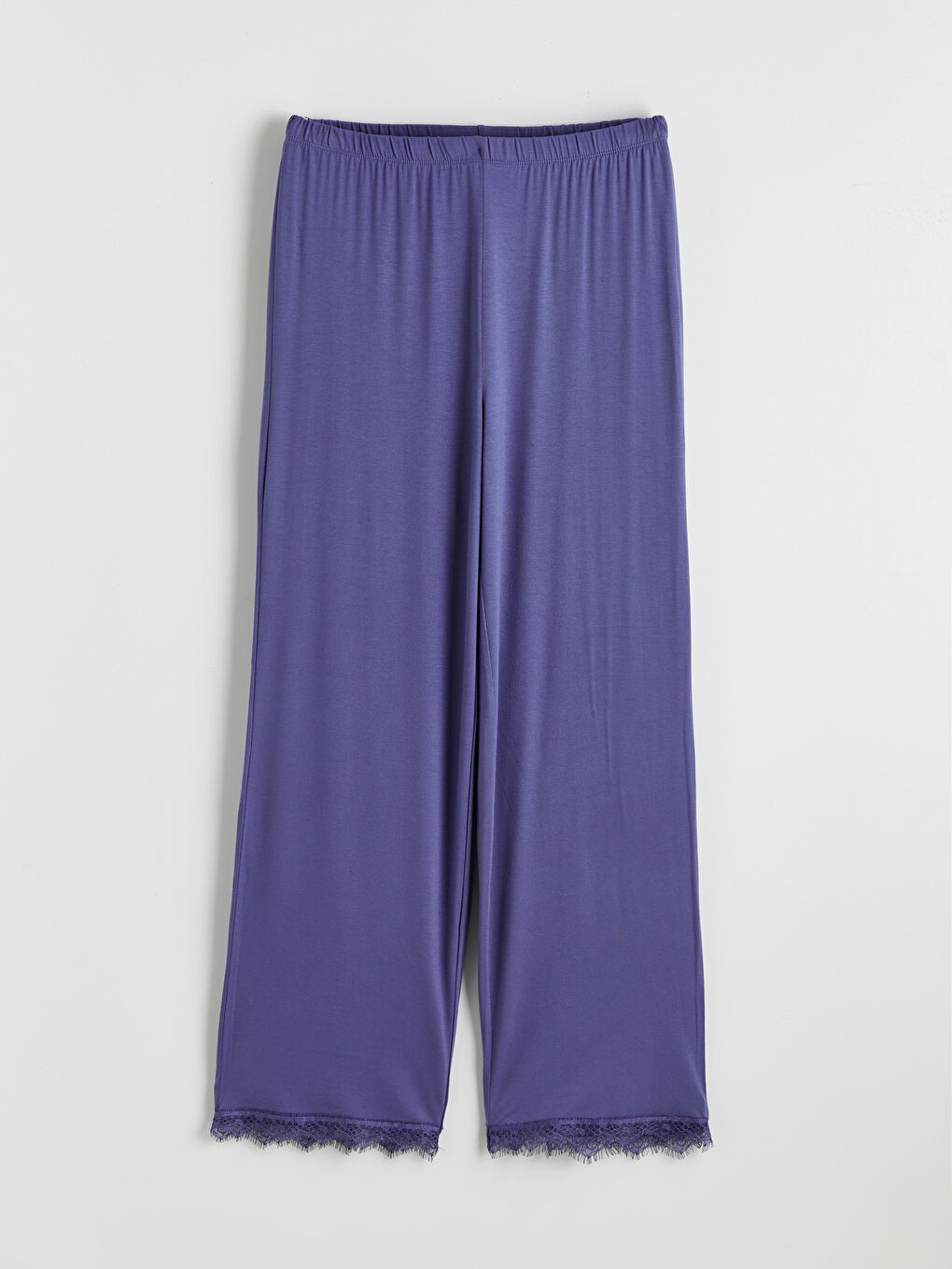 Mor V Yaka Dantel Detaylı Kadın Pijama Takım-3