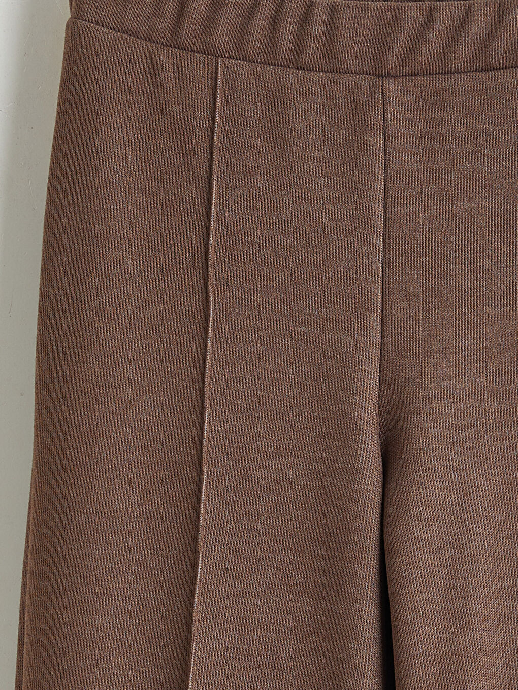 Kahverengi Beli Lastikli Geniş Paça Kız Çocuk Eşofman Altı-2