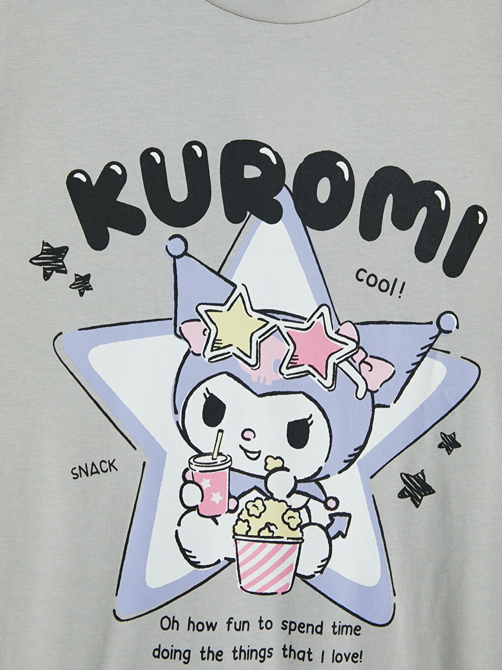Kuromi Printed Girls' T-Shirt-2