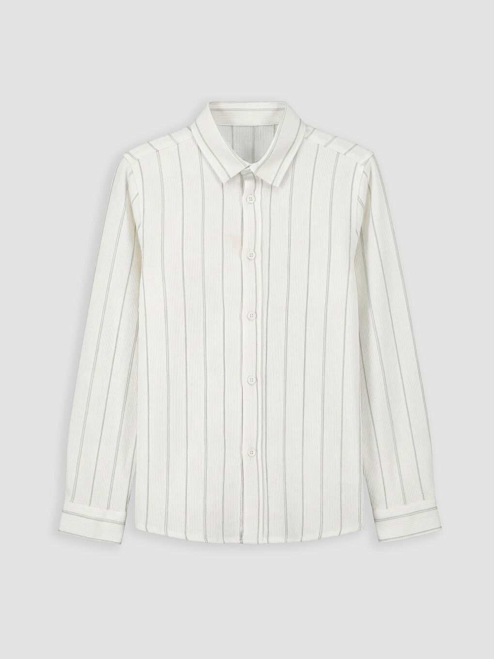 Yeşil Uzun Kollu Çizgili Armürlü Erkek Çocuk Gömlek