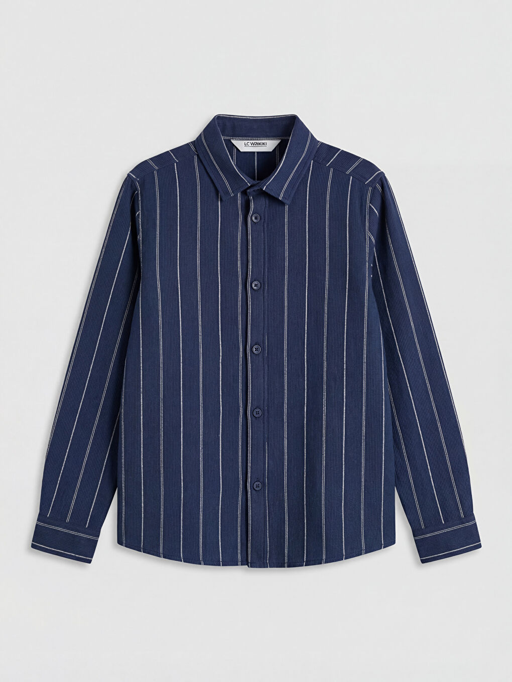 Lacivert Çizgili Erkek Çocuk Gömlek