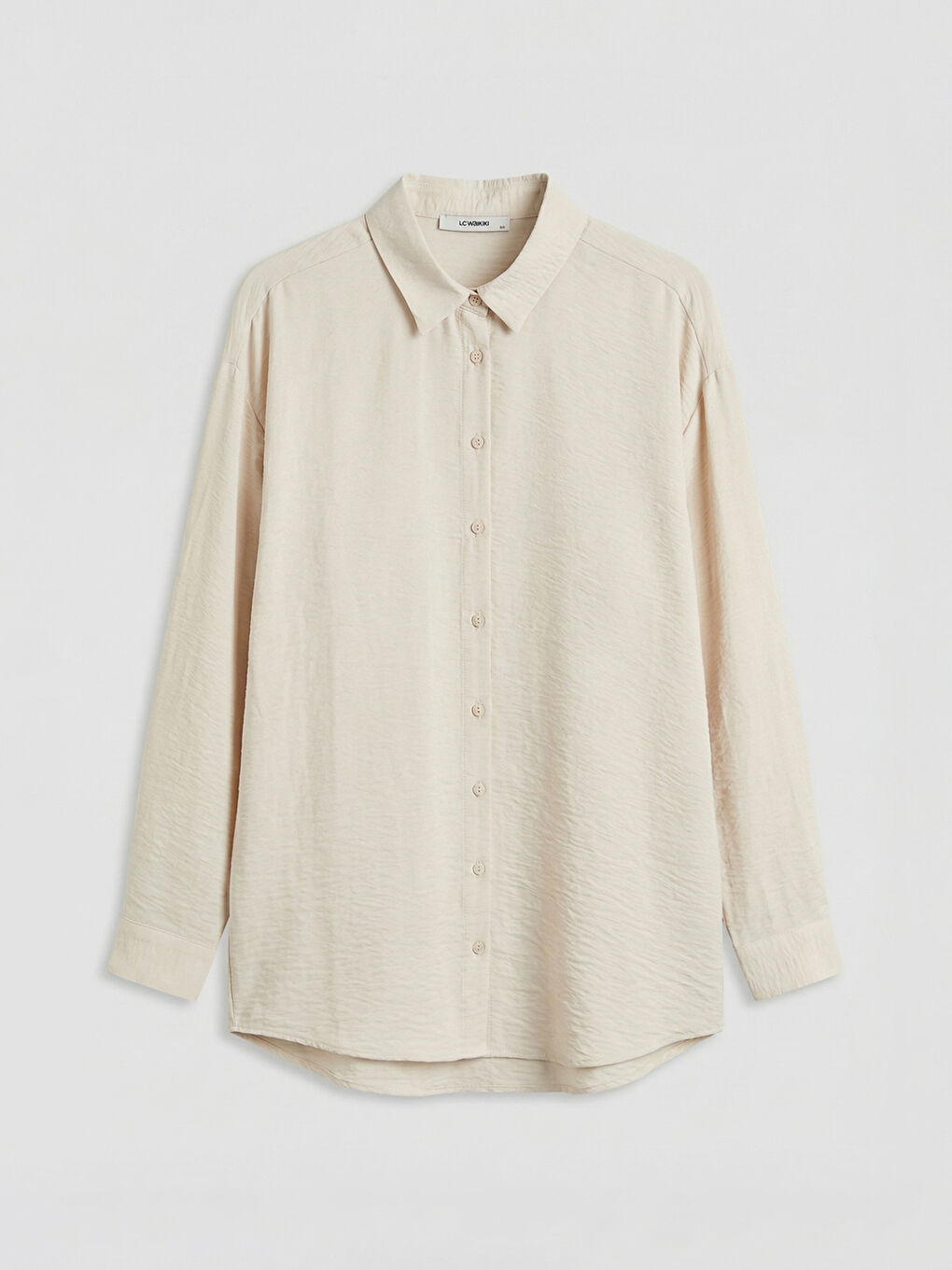 Beyaz Loose Fit Kadın Gömlek-4