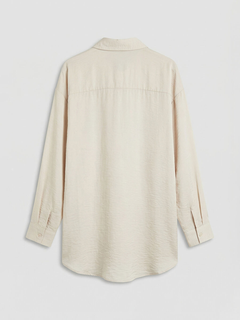 Beyaz Loose Fit Kadın Gömlek-5