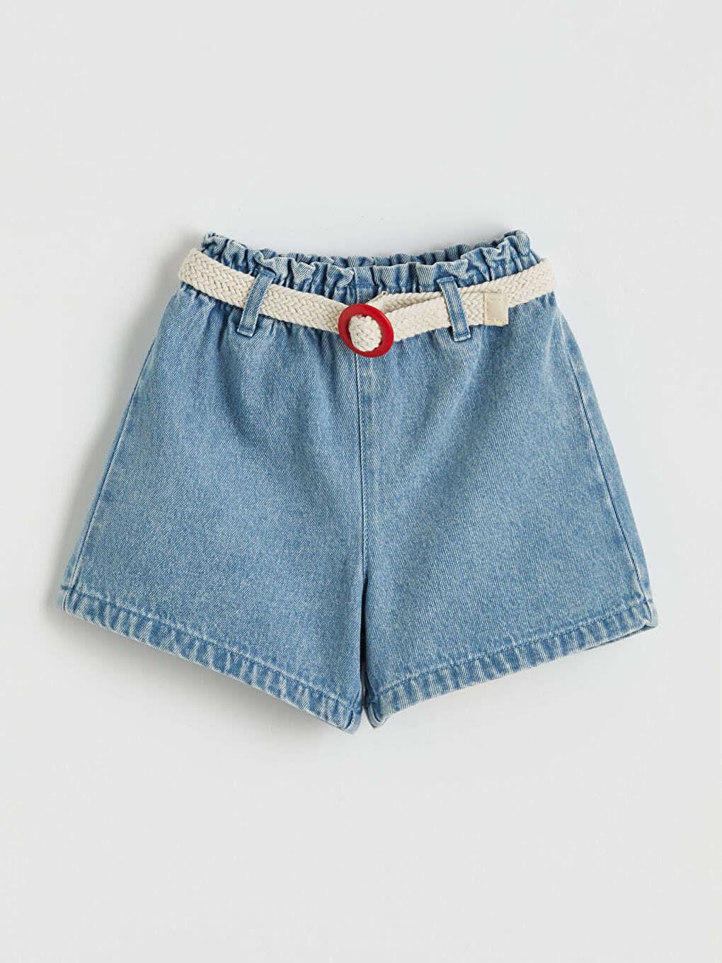 Belted Elasticated Waist Girls' Denim Shorts