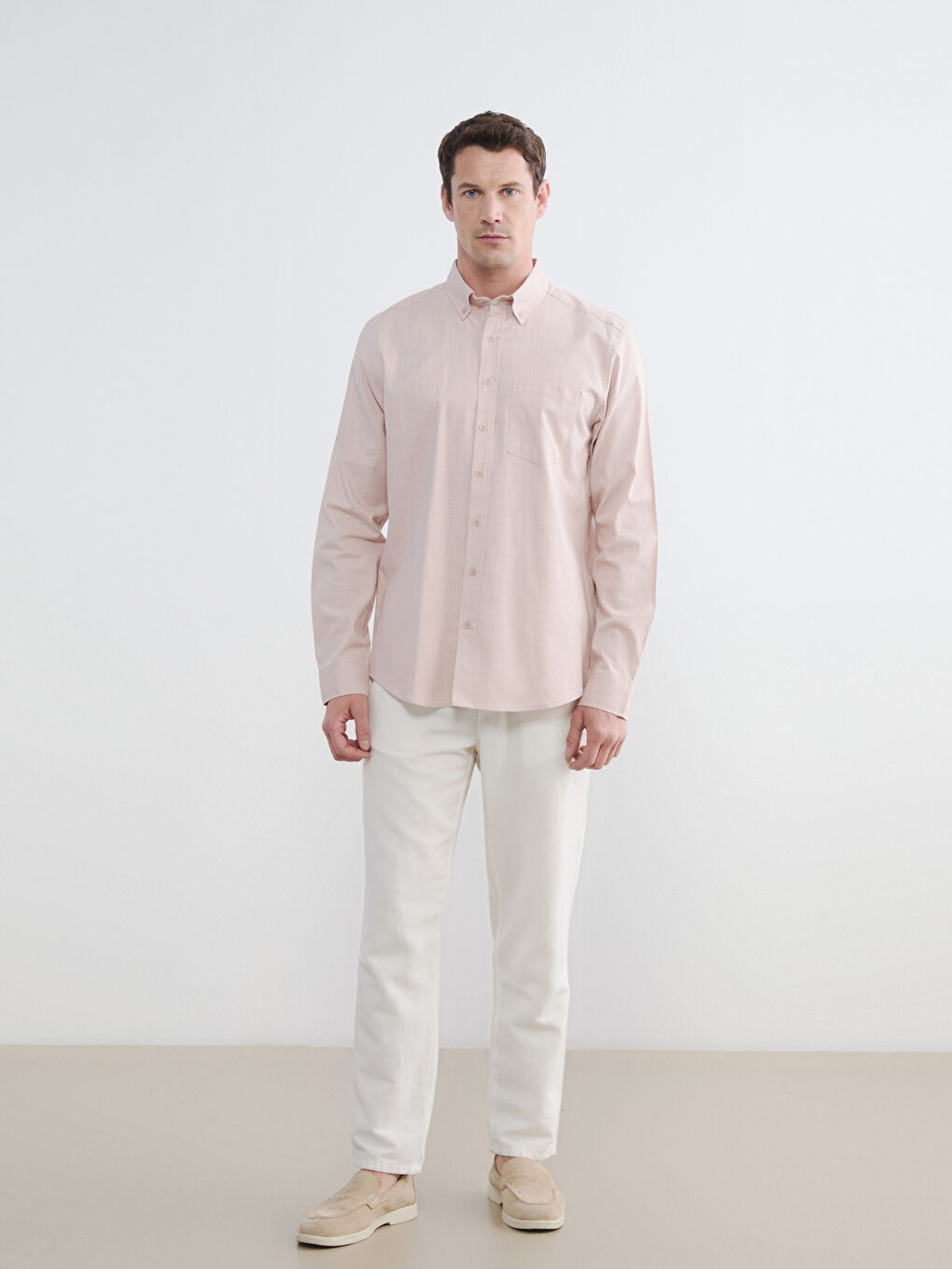 Pembe Regular Fit Erkek Gömlek-1