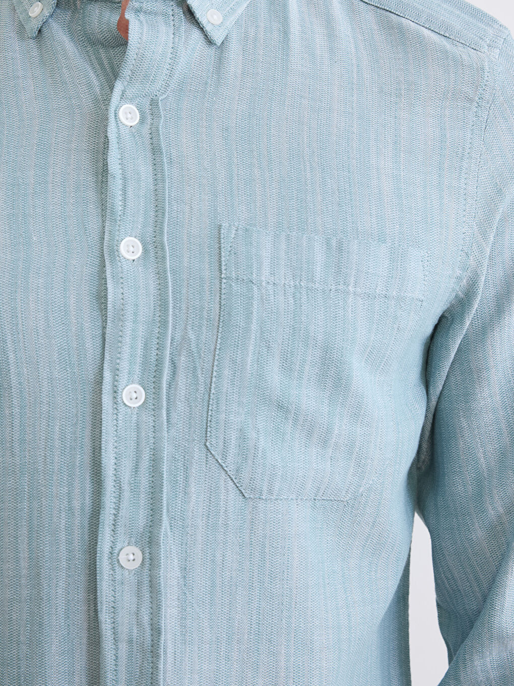 Yeşil Regular Fit Erkek Gömlek-2