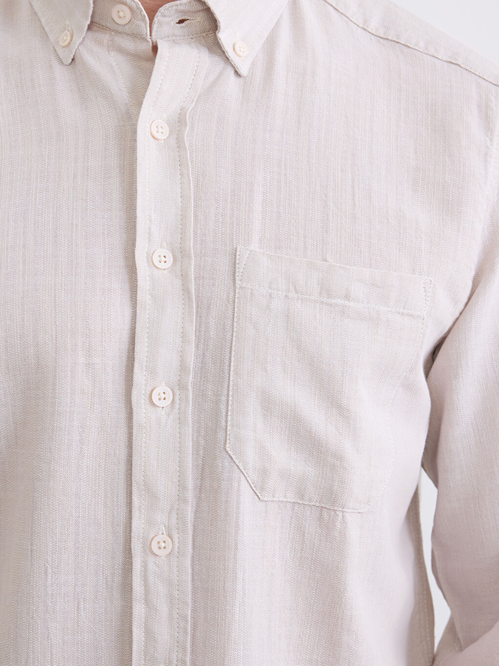 Bej Regular Fit Erkek Gömlek-2