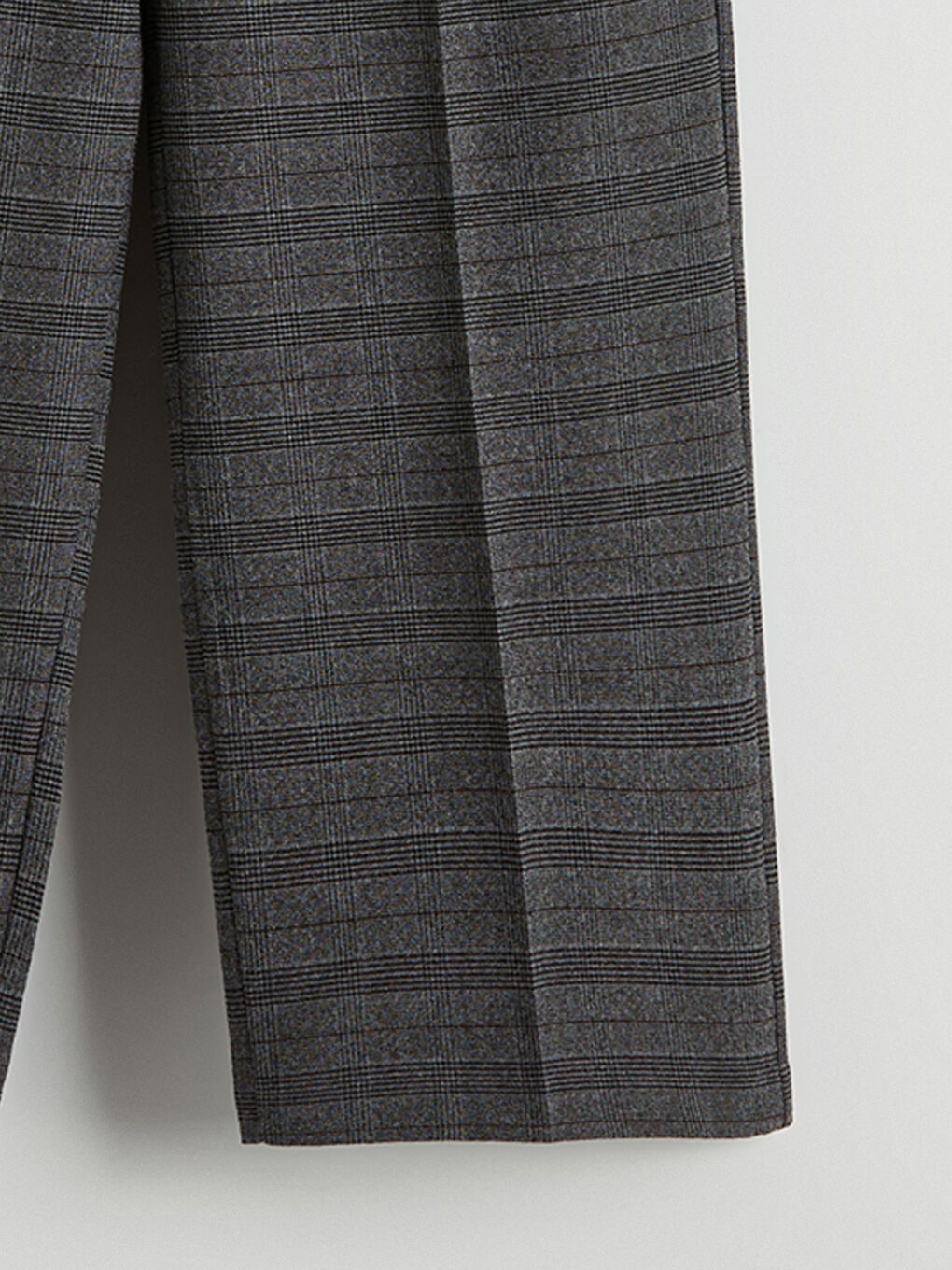 Antrasit Çizgili Geniş Paça Kadın Pantolon-5