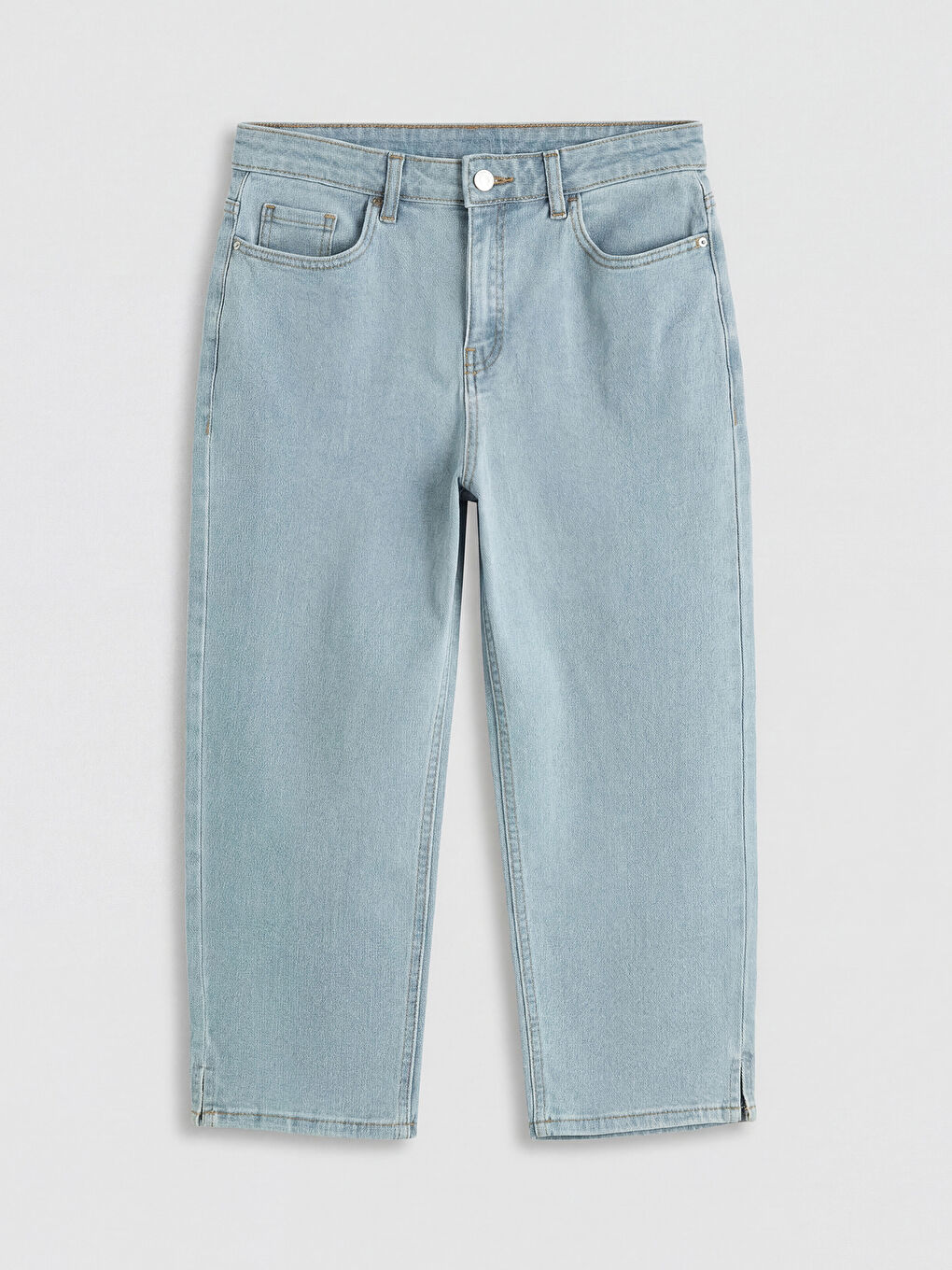 High Waisted Slim Fit Women's Jean Capri-4