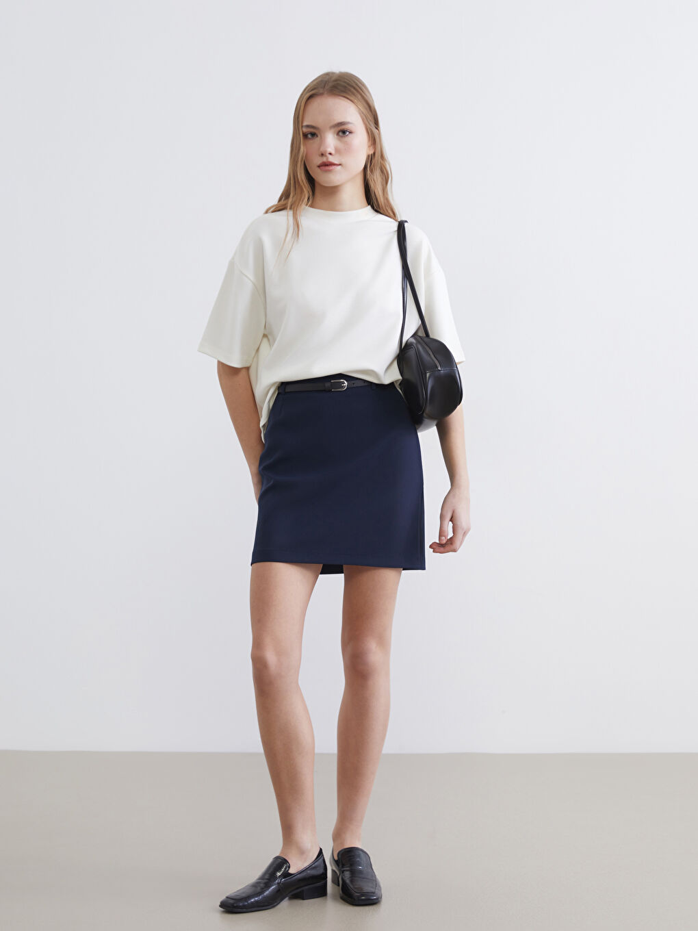 Belted Mini Skirt	
