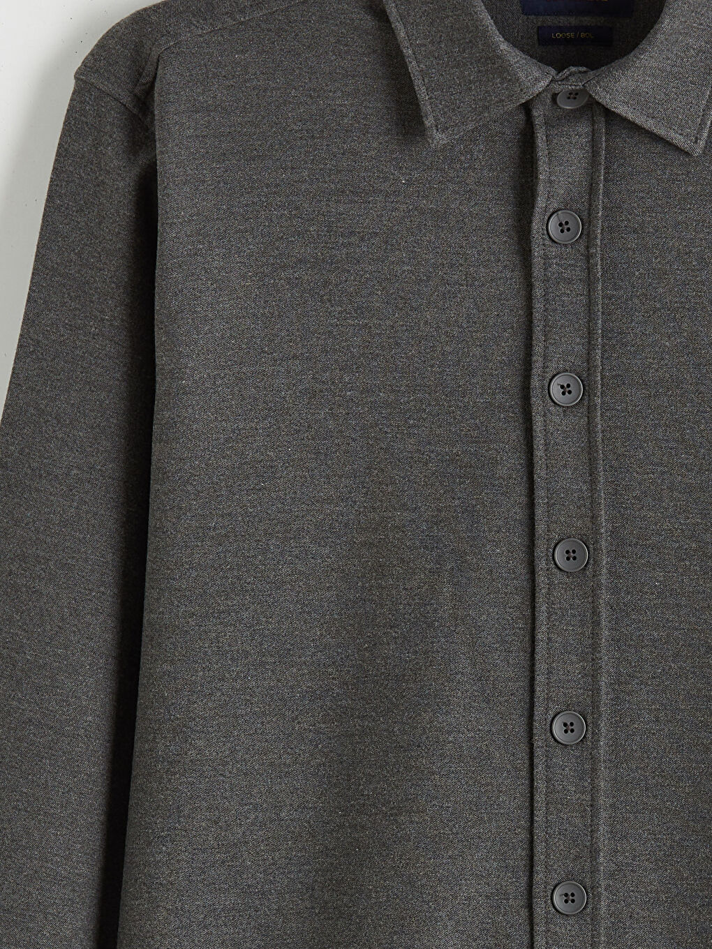 Gri Rahat Kalıp Gabardin Erkek Gömlek-1