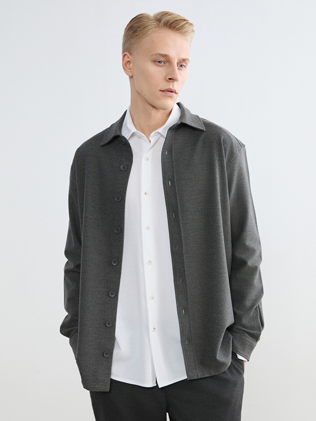 Relaxed Fit Gabardine Men's Shirt