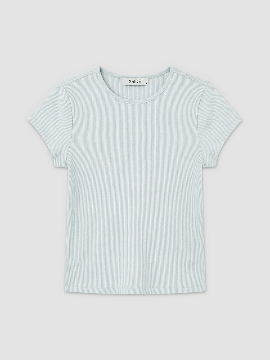 Crew Neck Women's Ribbed T-shirt-4