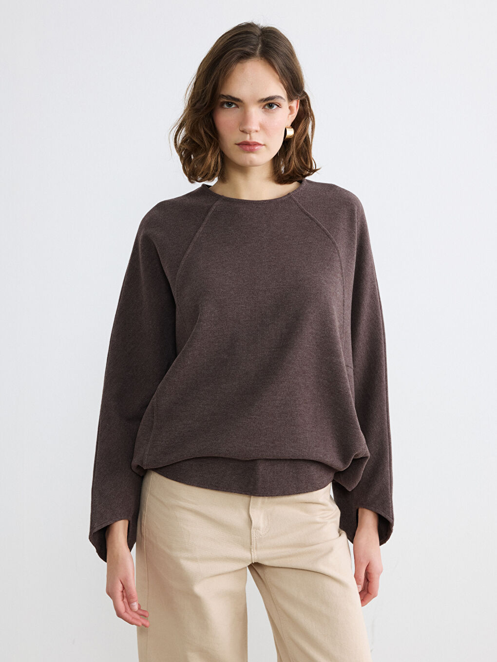 Oversized Crew Neck Blouse