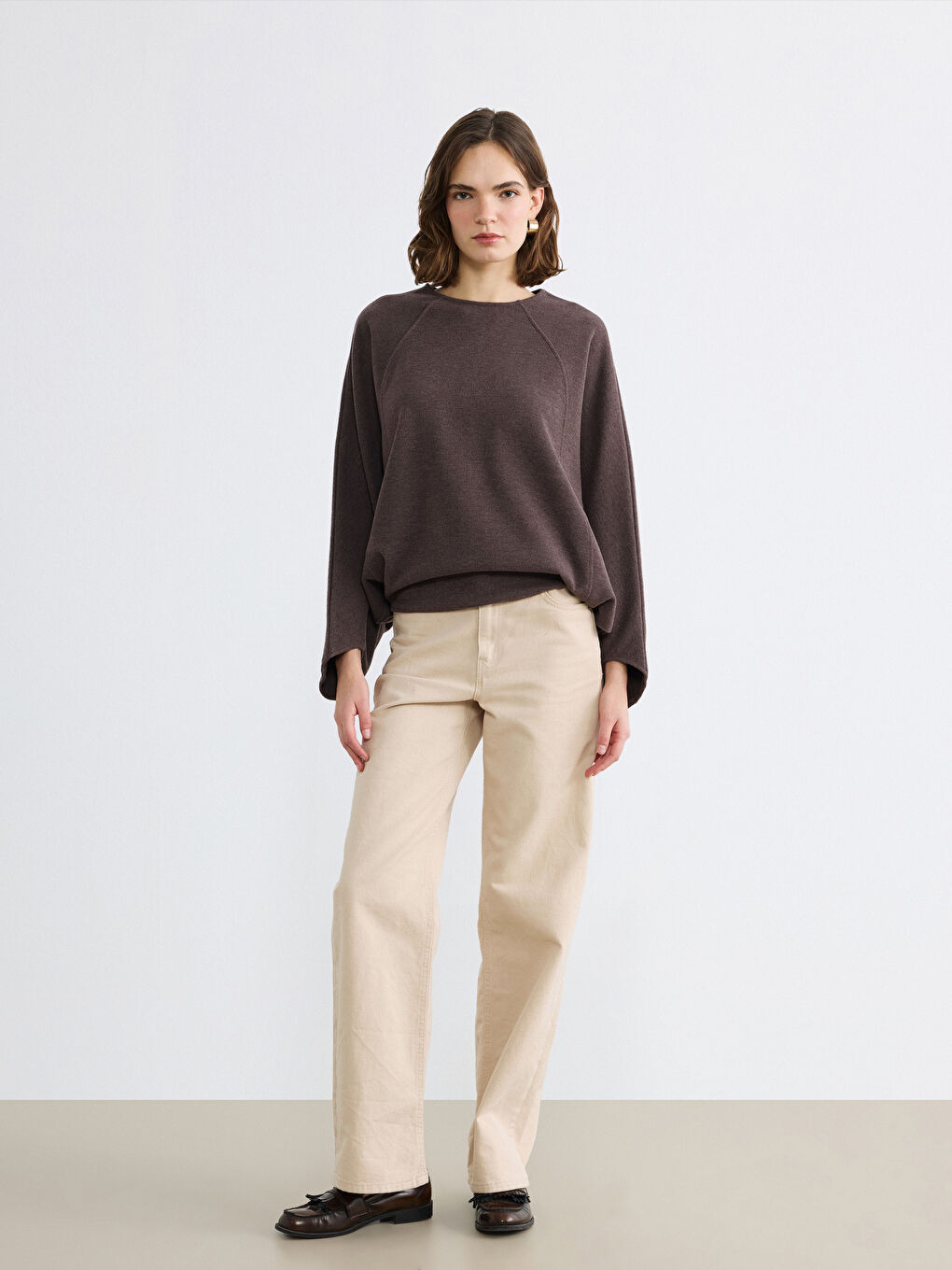 Oversized Crew Neck Blouse-1