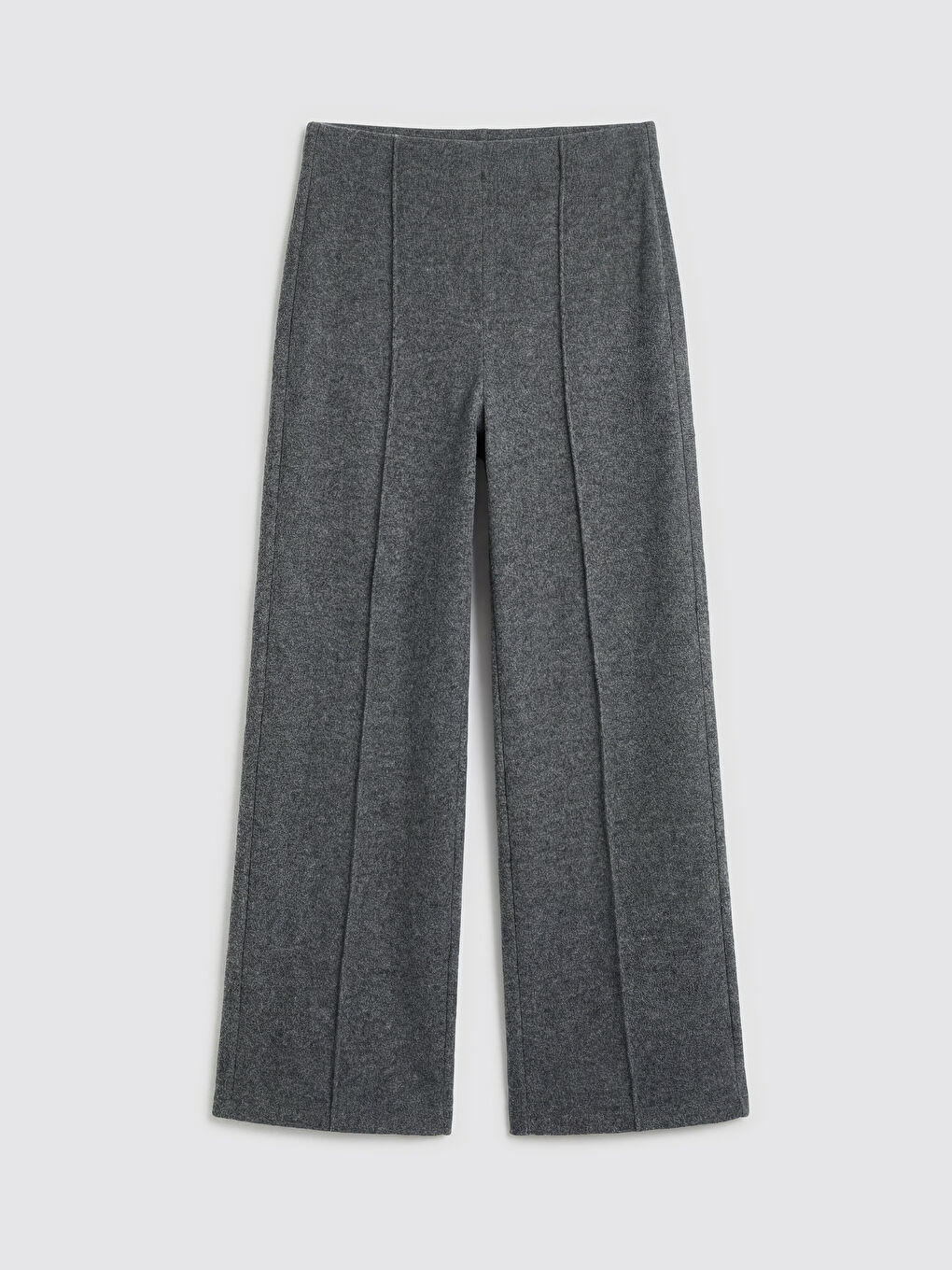 Antrasit Beli Lastikli Geniş Paça Kadın Pantolon	