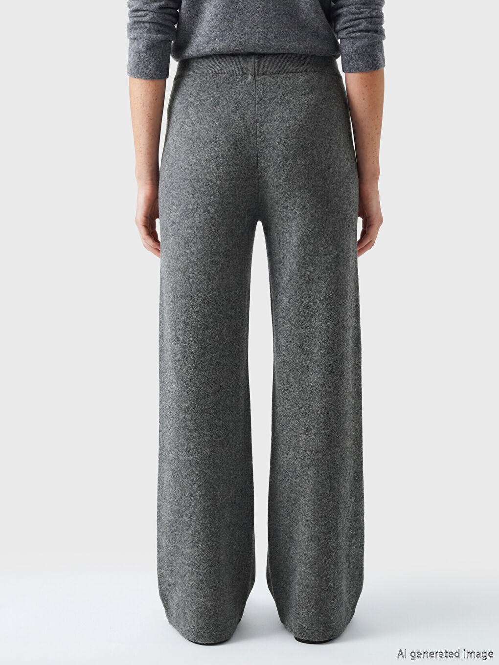 Ženske pantalone širokih nogavica sa elastičnim strukom-3