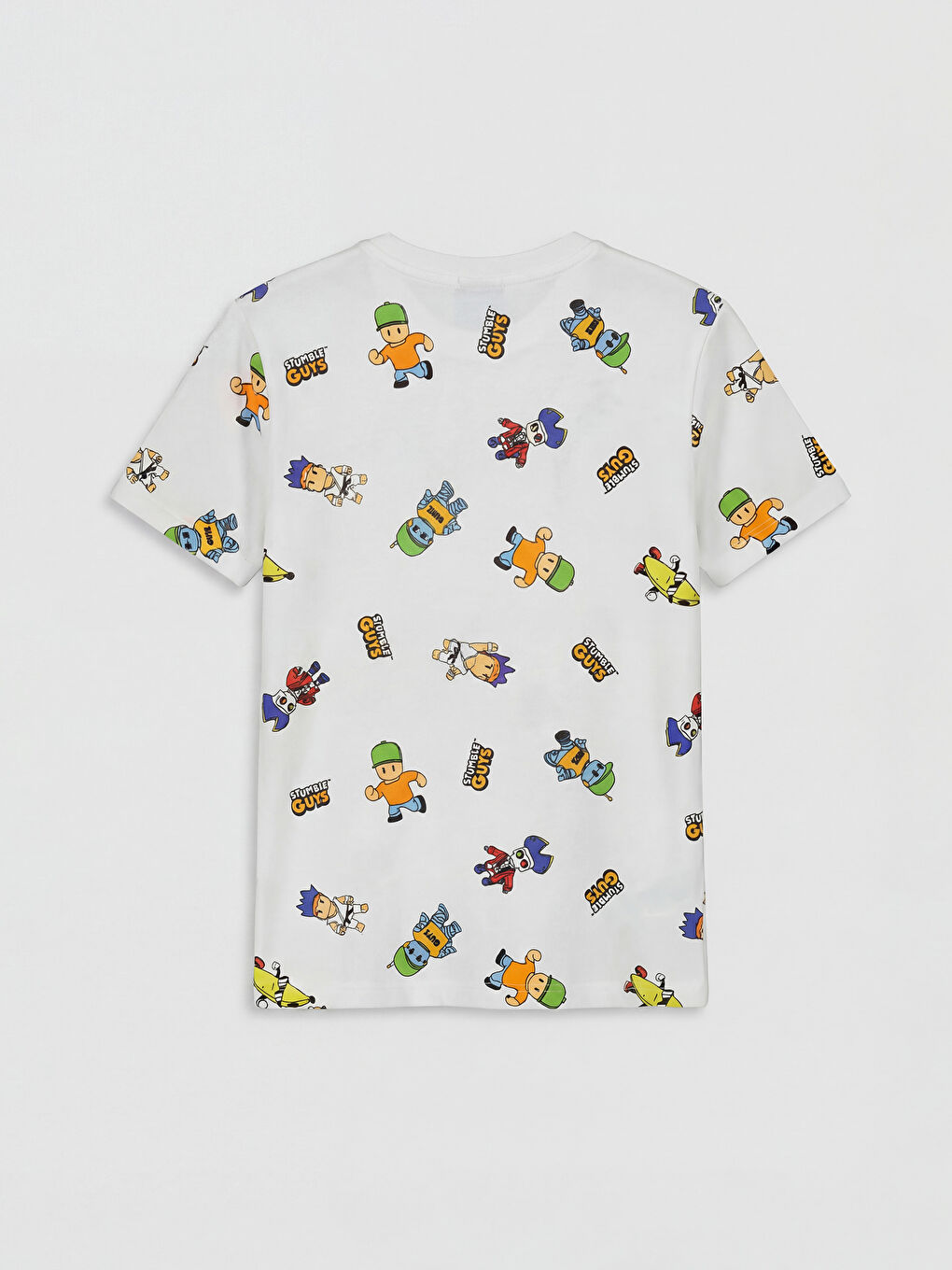 Beyaz Stumble Guys Baskılı Erkek Çocuk Şortlu Pijama Takımı-3