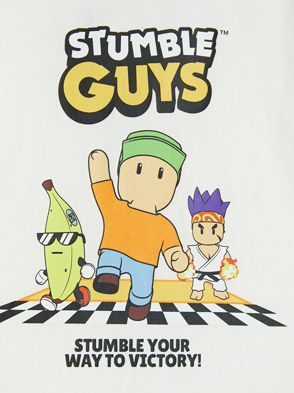 Ekru Stumble Guys Baskılı Erkek Çocuk Şortlu Pijama Takımı-5
