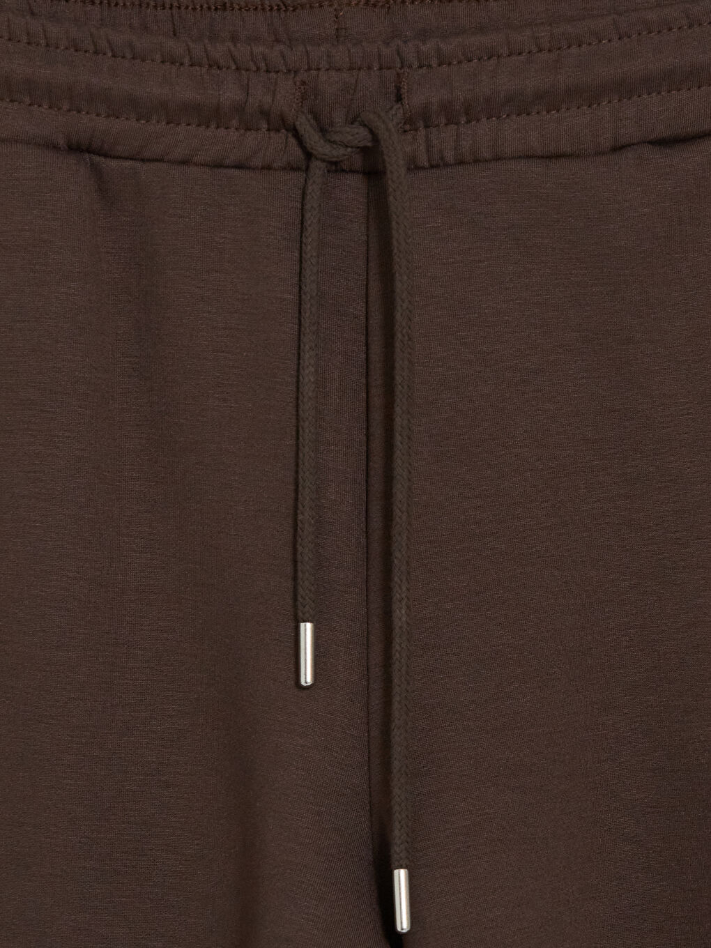 Kahverengi Beli Lastikl Kadın Şort-2