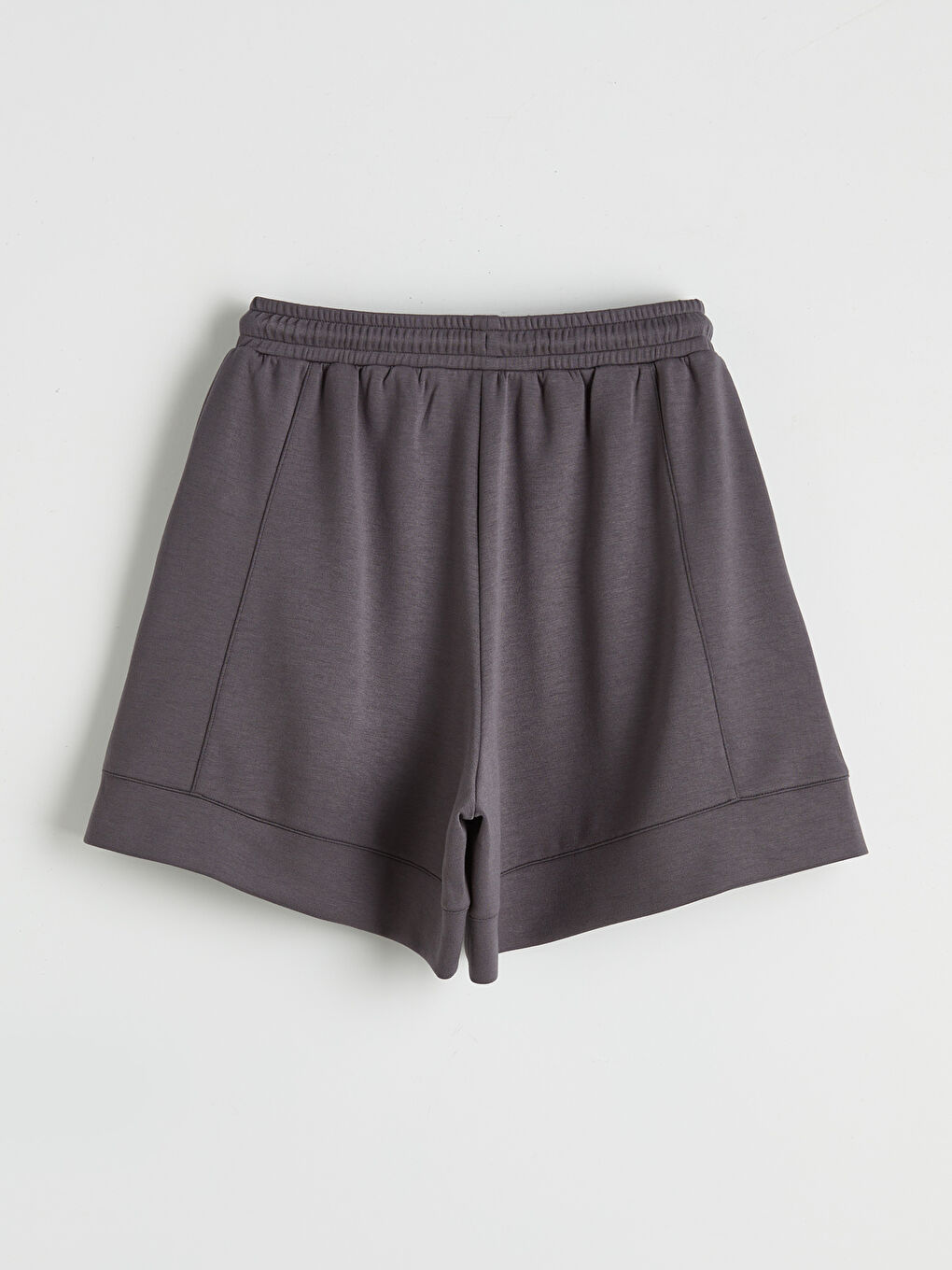 Antrasit Beli Lastikl Kadın Şort-4