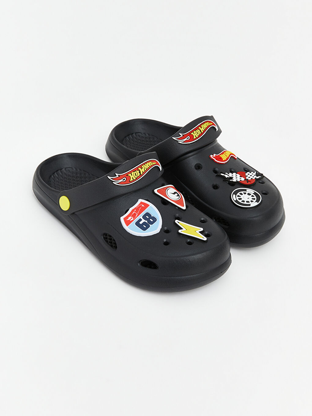 Siyah Hot Wheels Baskılı Erkek Çocuk Sandalet