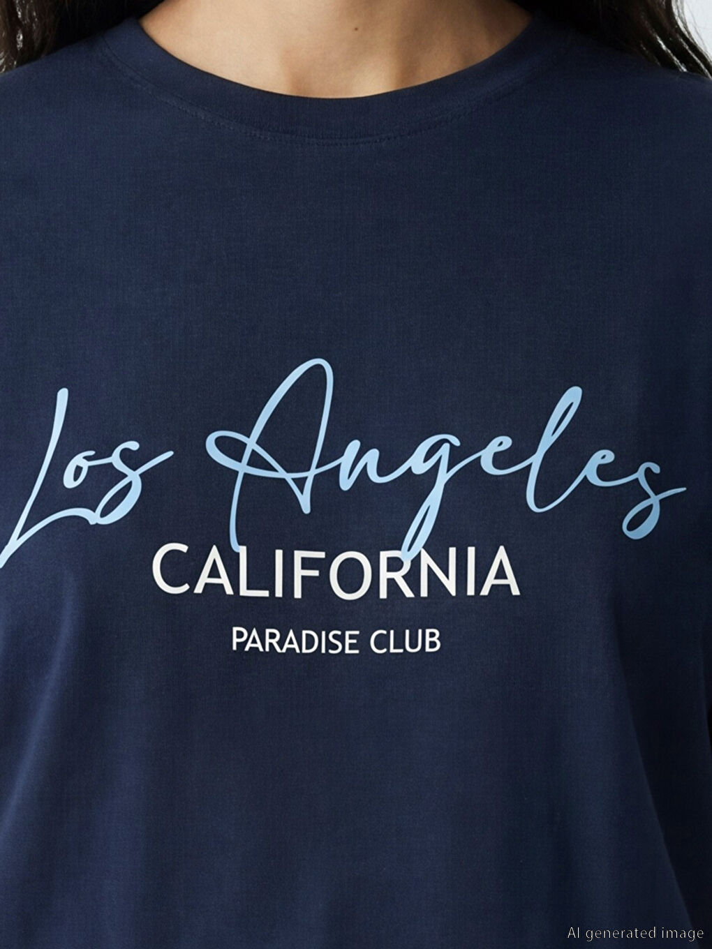 تي شيرت نسائي أوفراسايز مطبوع لوس أنجلِس-2