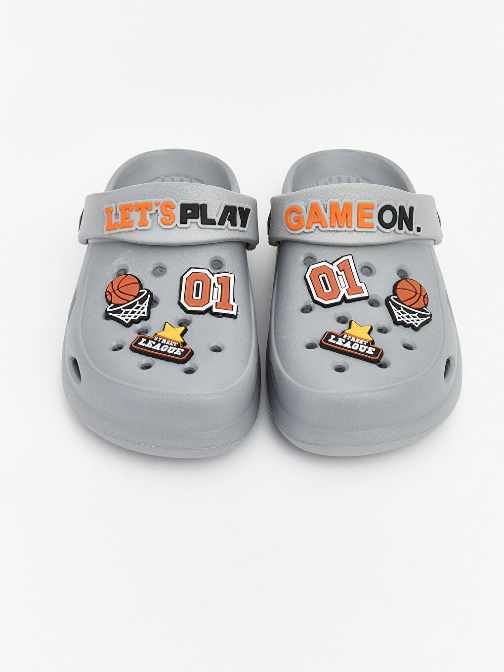 Gri Rozetli Erkek Çocuk Plaj Sandaleti-2