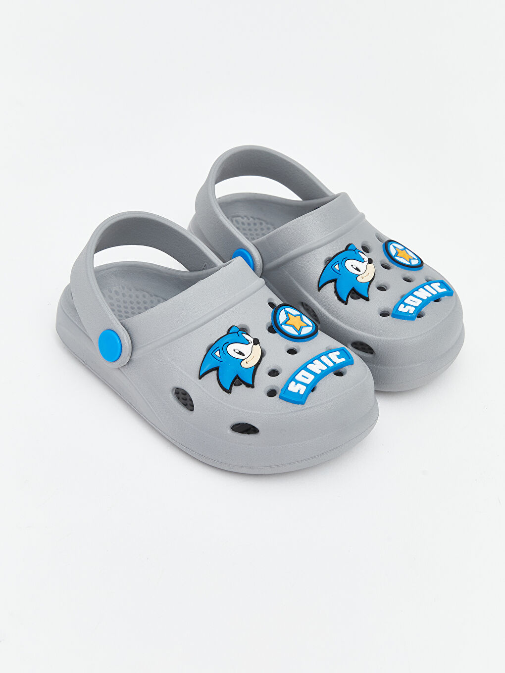 Gri Sonic Baskılı Erkek Bebek Sandalet