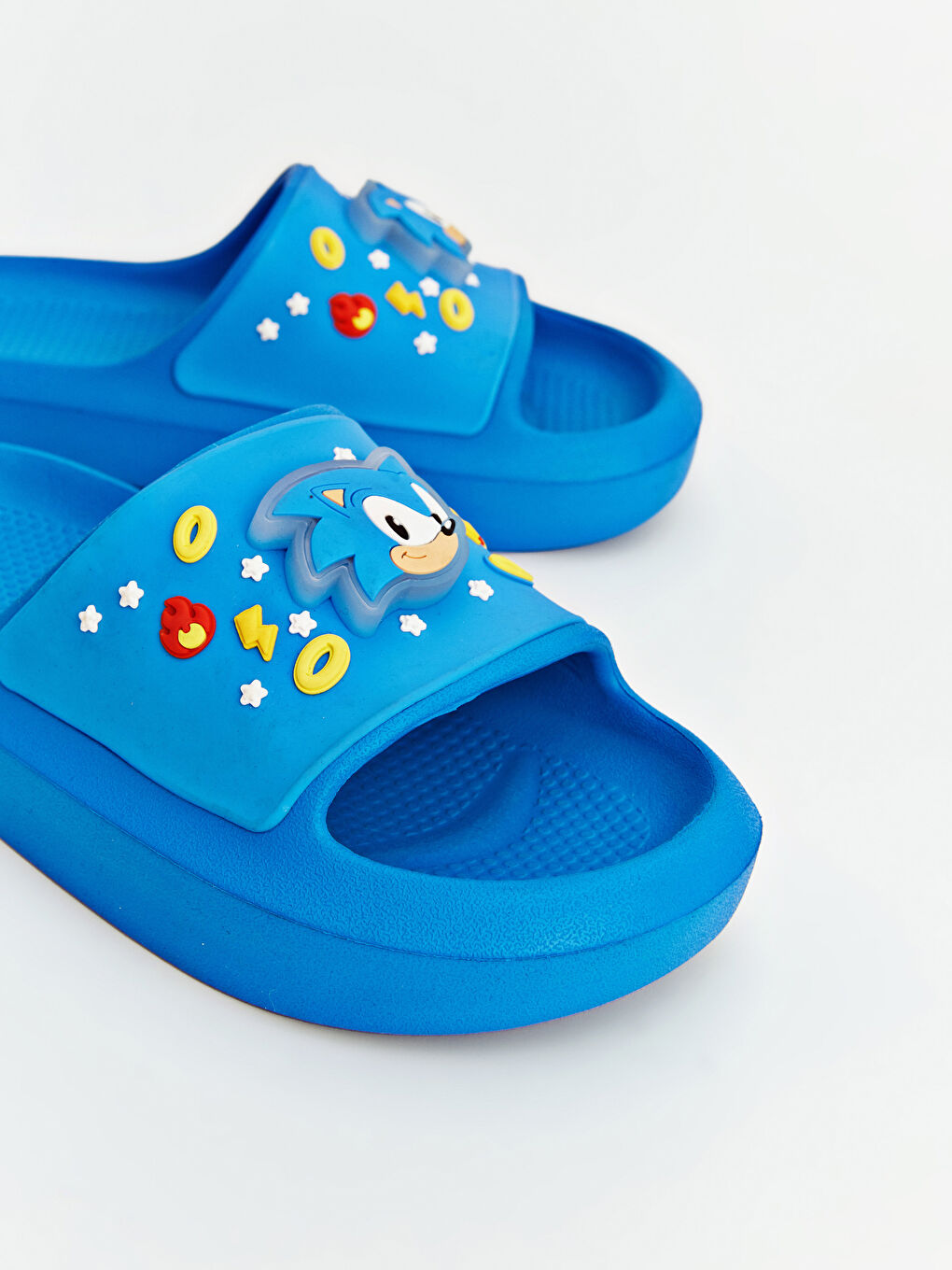 Mavi Sonic Baskılı Erkek Bebek Terlik-1