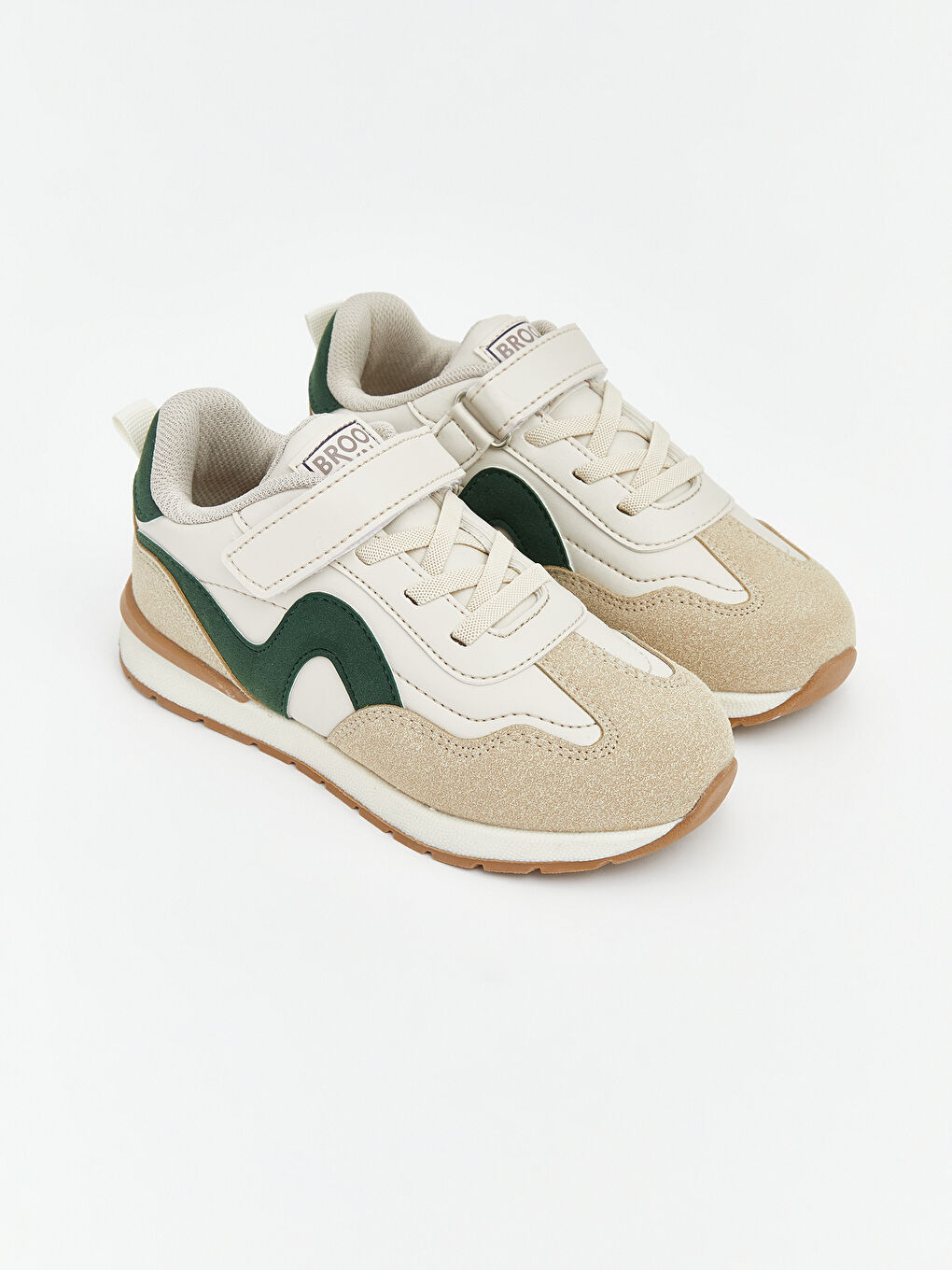 Bej Bağcık ve Cırt Cırtlı Erkek Çocuk Spor Ayakkabı