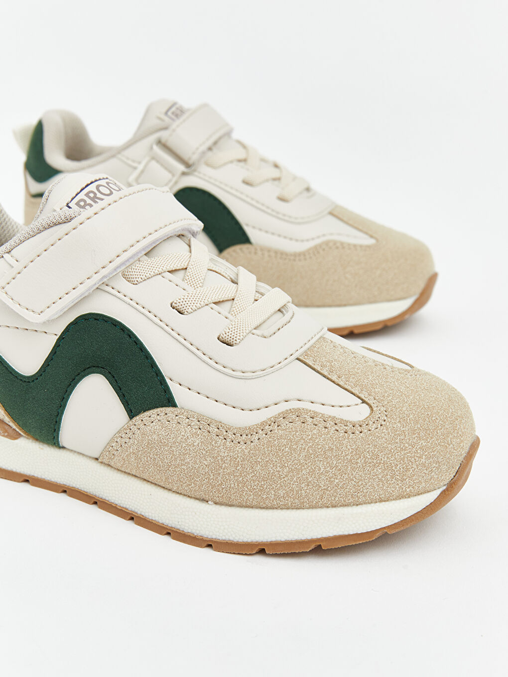 Bej Bağcık ve Cırt Cırtlı Erkek Çocuk Spor Ayakkabı-2