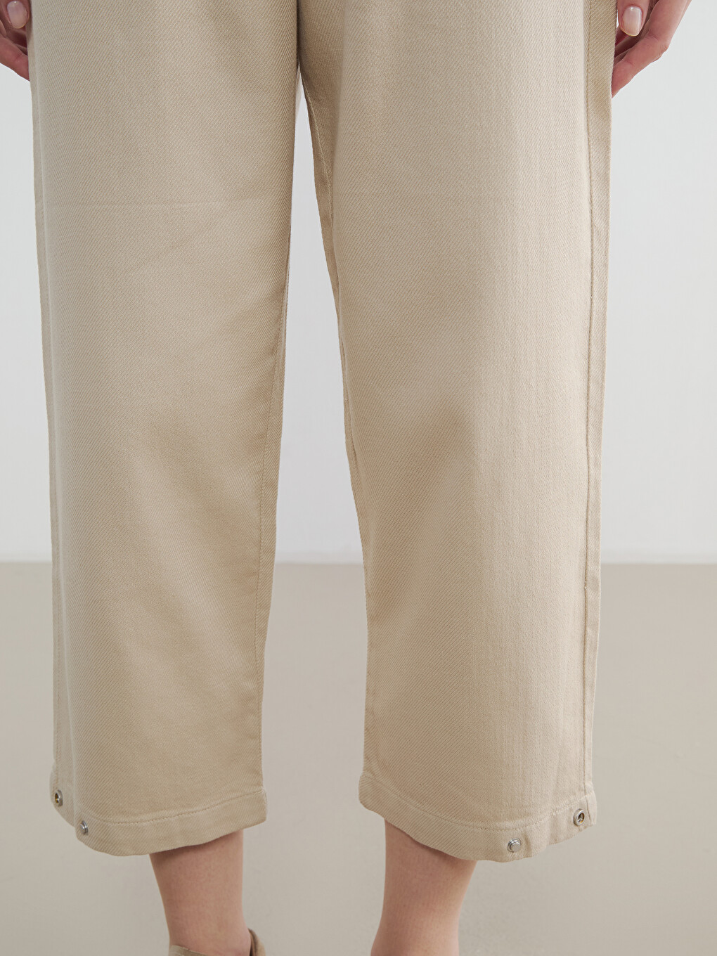 Elastic Waist Gabardine Women's Trousers-2
