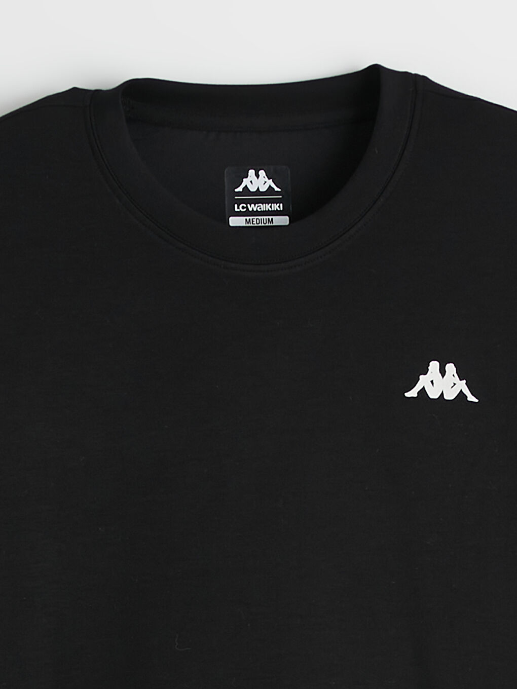 Siyah Bisiklet Yaka Baskılı Erkek Spor Tişört-6