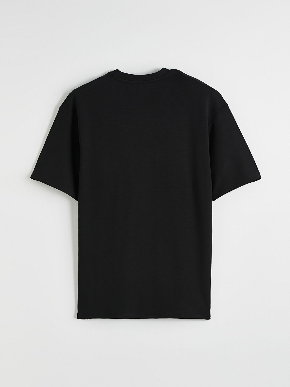 Siyah Bisiklet Yaka Baskılı Erkek Spor Tişört-7