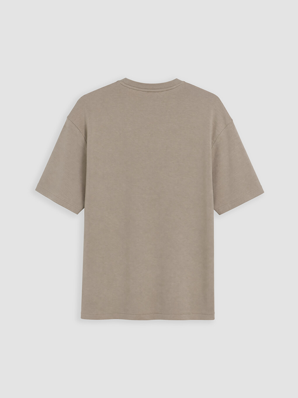 Bej Bisiklet Yaka Baskılı Unisex Spor Tişört-2