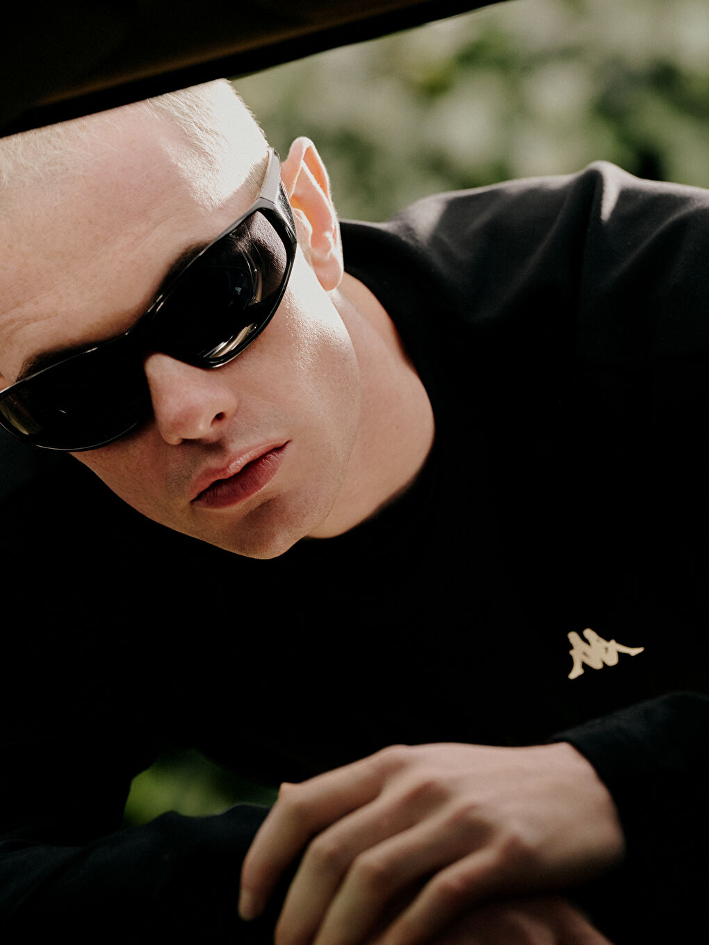 Siyah Bisiklet Yaka Baskılı Unisex Spor Tişört-2